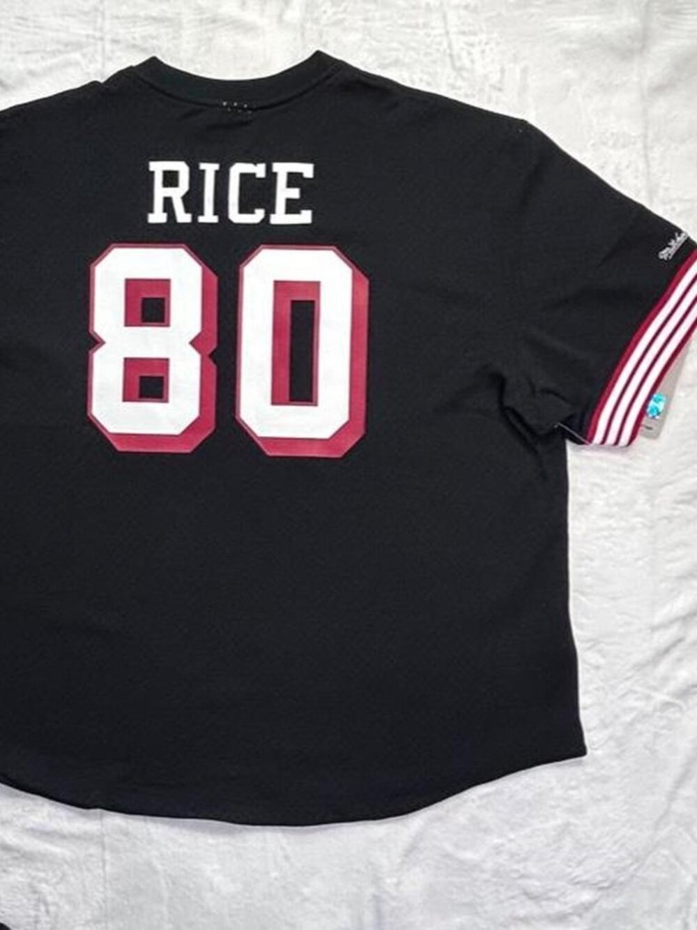 San Francisco 49ers Rice #80 Crewneck Jersey Style Top from Mitchell & Ness-3XL